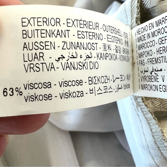 ZARA Sage Green Textured Draped Floral Design Short Sleeves Midi Dress Sz L NEW - Picture 16 of 16